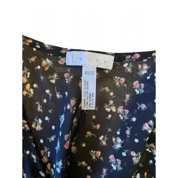 LEITH Floral Chiffon Batwing Kimono Blouse Size XS/S - Picture 3 of 6